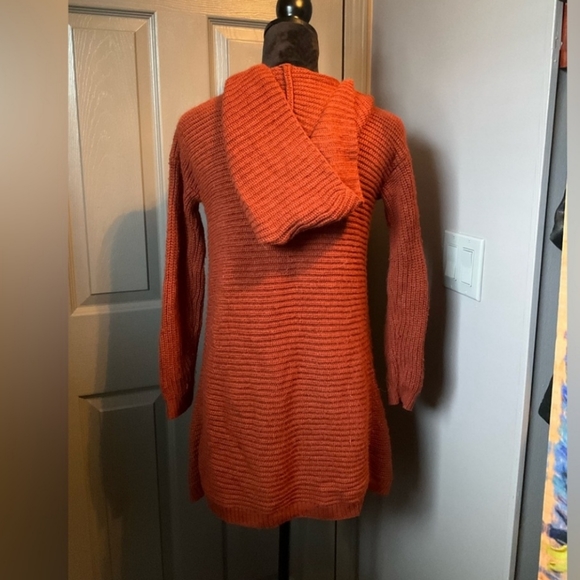 🌕 Forever 21 Sm Rust Hooded Cardigan - Picture 3 of 3